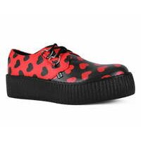 [BRM2182421] 티유케이 블랙 &amp; 레드 Hearts 비바 몬도 크리퍼 클리퍼 우먼스 V3258  T.U.K. Black Red Viva Mondo Creeper Creepers