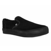 [BRM2185628] 티유케이 블랙 스웨이드 슬립온 크리퍼 클리퍼 스니커 스니커즈 우먼스 A3247  T.U.K. Black Suede SlipOn Creeper Sneaker Sneakers