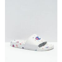 [BRM2035717] 챔피언 IPO Circular 로고 화이트 슬리퍼 샌들  341163  Champion Logo White Slide Sandals