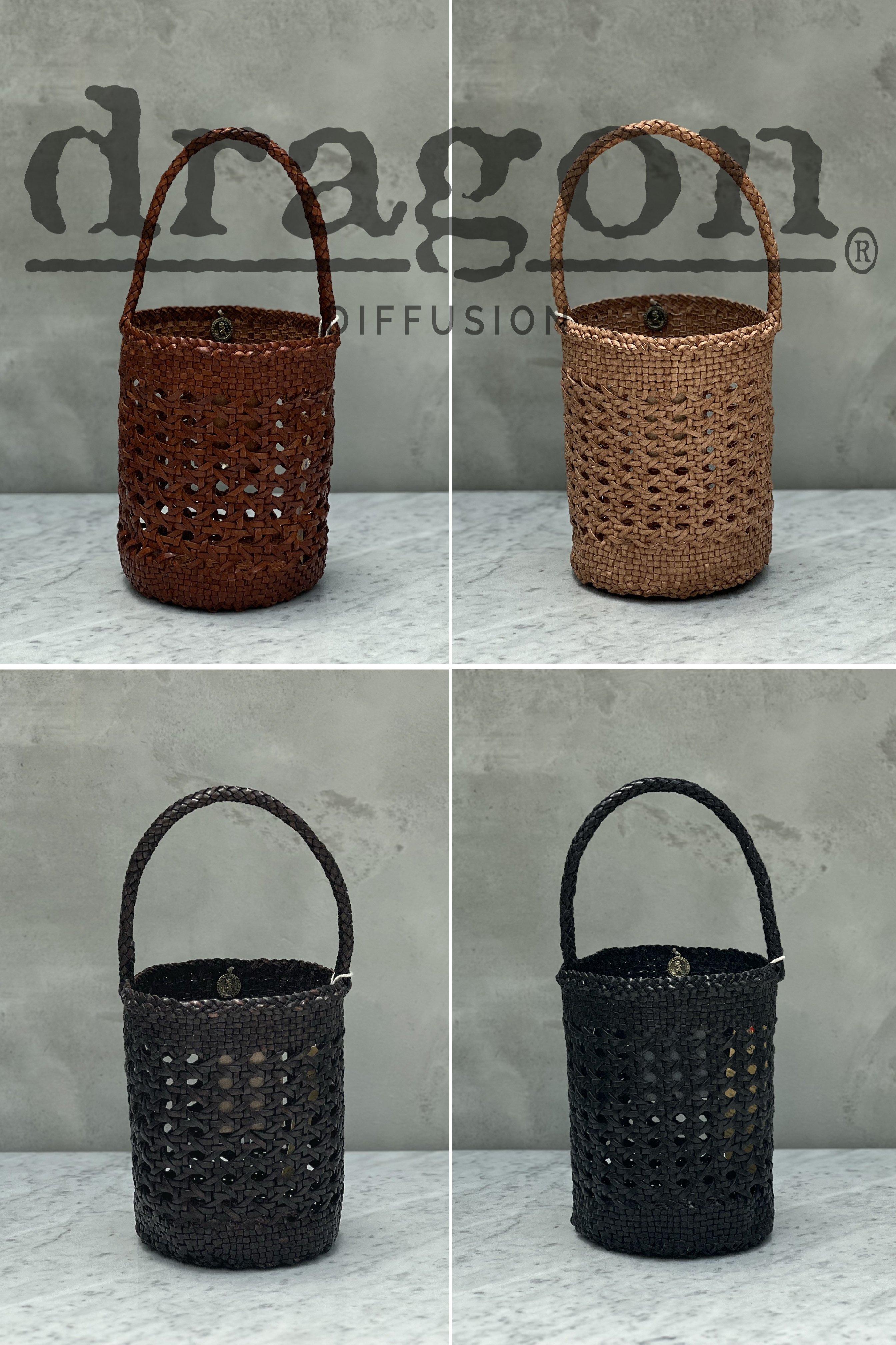 [드래곤백디퓨전 정품] 캐내지 우븐 바스켓백 8857 Cannage Woven Bucket Bag (ROH)