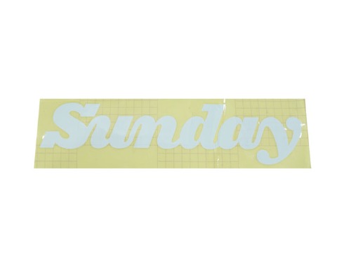 SUNDAY CLASSY LOGO BIG/RAMP DECAL White Die-Cut Transfer