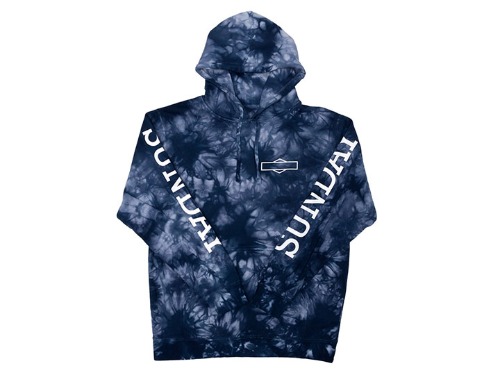 SUNDAY ROCKWELL BOX PULLOVER HOODIE Tie‑Dye Navy