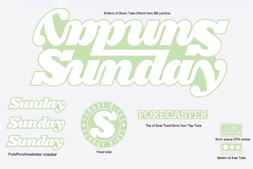 STICKER KIT, SUNDAY REPL for FORECASTER (2022) &#039;ALEC SIEMON&#039; SIGNATURE - GLOSS WHITE