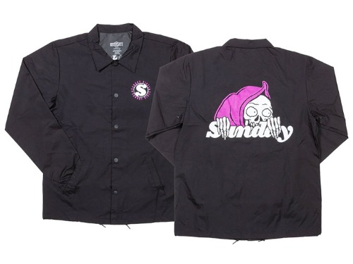 SUNDAY CREEPY SWEEPER WINDBREAKER JACKET Black with Purple/White Ink