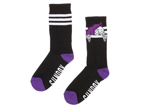 SUNDAY CREEPY SWEEPER CREW SOCKS Black/Purple