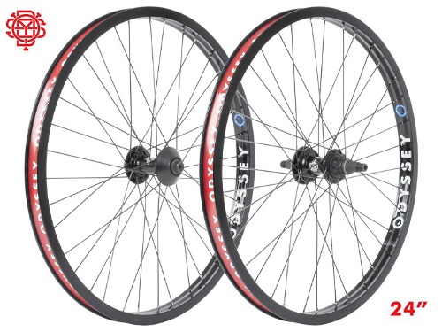 ODYSSEY HAZARD LITE CASSETTE 24&quot; WHEEL F&amp;R SET -24인치 BMX 용 앞,뒤 휠셋-