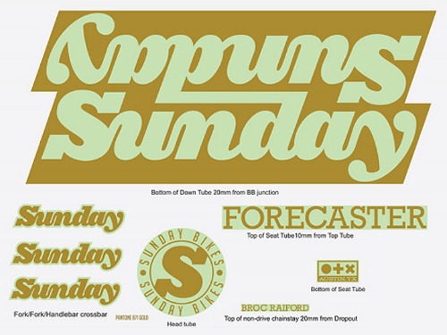 [New] STICKER KIT, SUNDAY REPL for FORECASTER (2023) &#039;BROC RAIFORD&#039; - MATTE GOLD