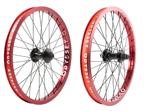 [New] ODYSSEY CASSETTE WHEEL SET &#039;HAZARD LITE RIM RIM + VANDERO PRO FRONT &amp; ANTIGRAM V2 CASSETTE HUB&#039; [Hard Anodized Red Limited Edition] [좌,우구동 변환가능]