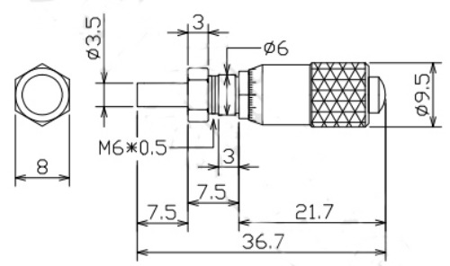 MHF6.5-1N (6.5MM) 너트, 평형