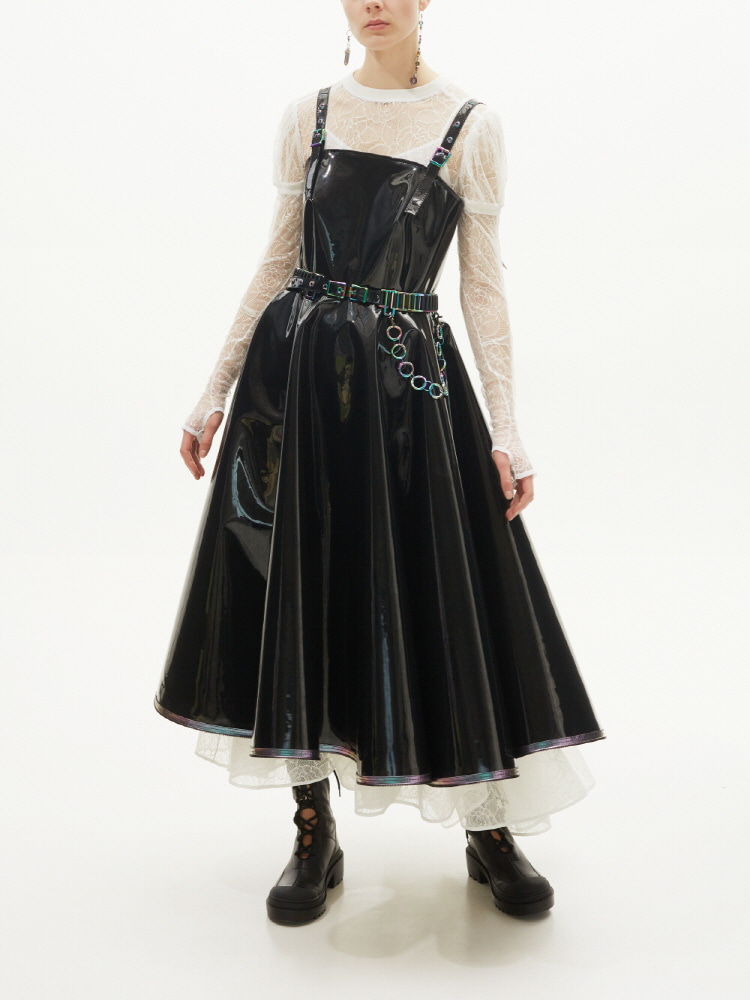 BLACK DURMITOR DRESS &amp; BELT  레나 루멜스키 블랙 두르미토르 드레스 &amp; 벨트 - 아데쿠베