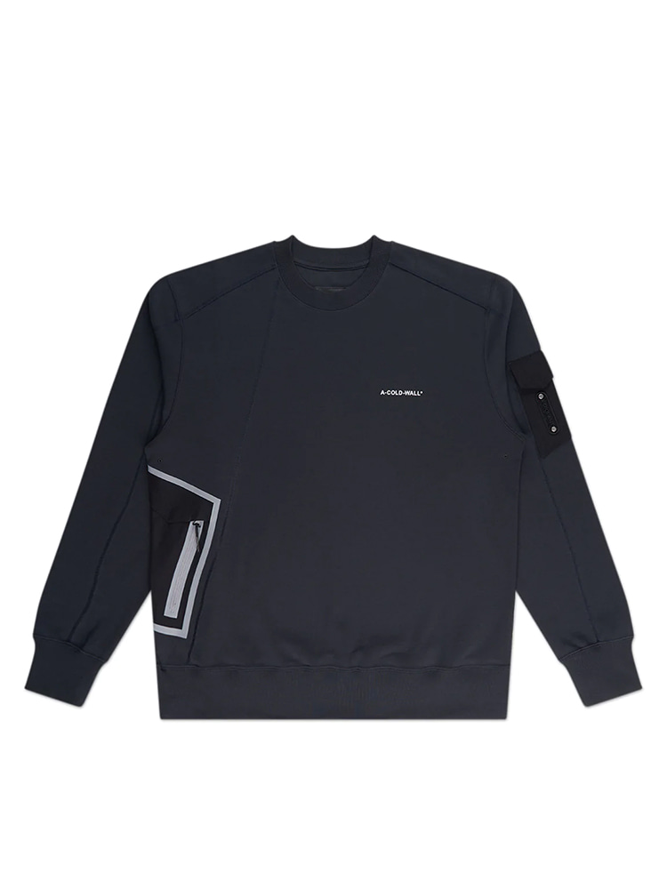 BLACK POLYGON TECHNICAL CREWNECK  ACW(어콜드월) 블랙 폴리곤 테크니컬 크루넥 티셔츠 - 아데쿠베