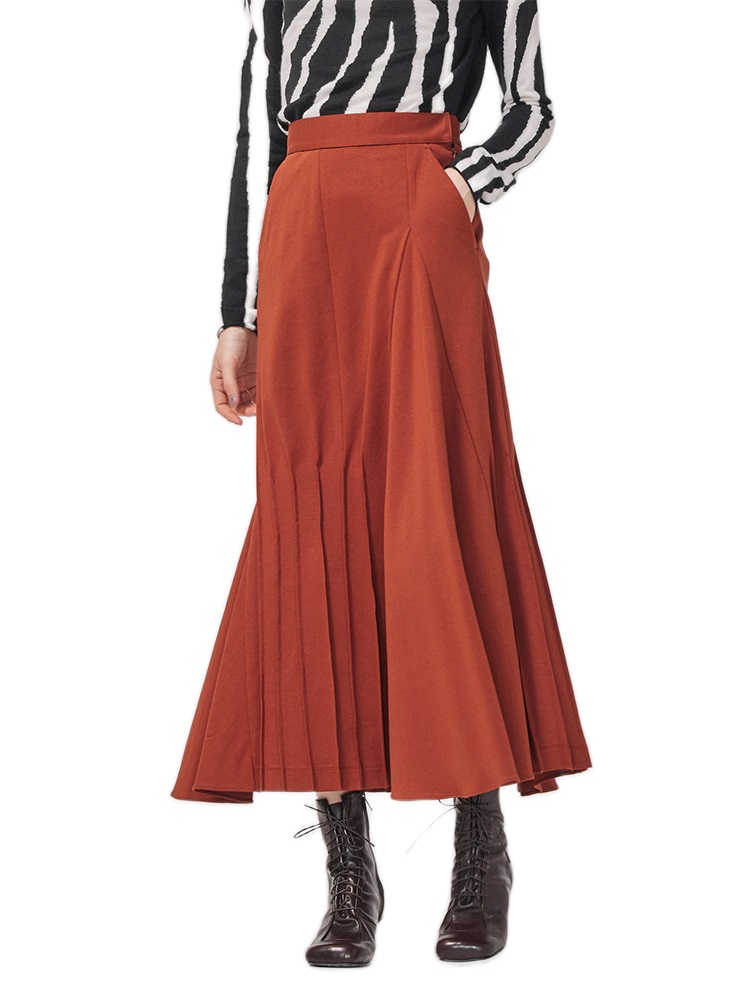 ORANGE MARGOT JERSEY SKIRT  아키라 나카 오렌지 마고 저지 스커트 - 아데쿠베