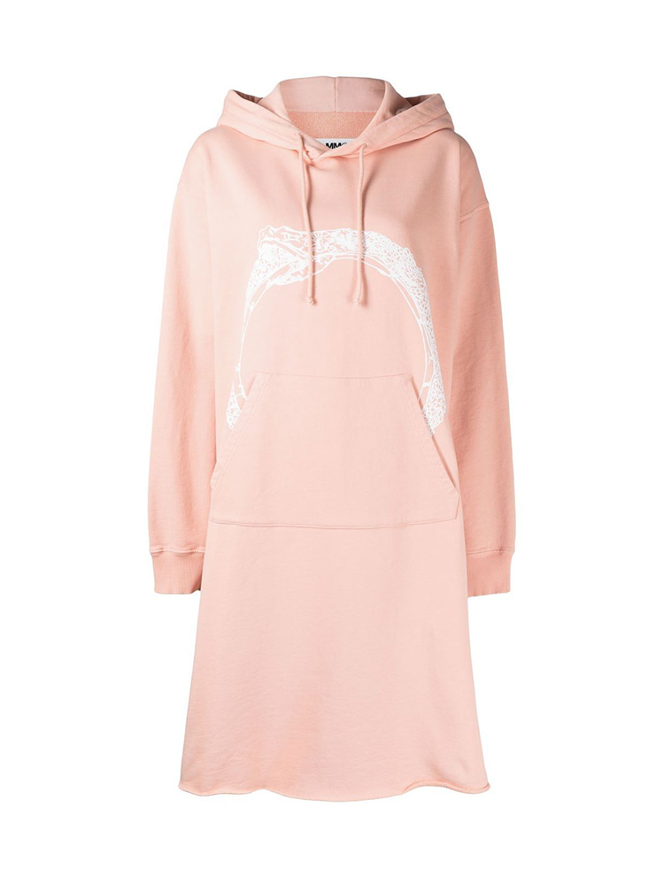 PEACH HOODIE MIDI DRESS  MM6 피치 후디 미디 드레스 - 아데쿠베