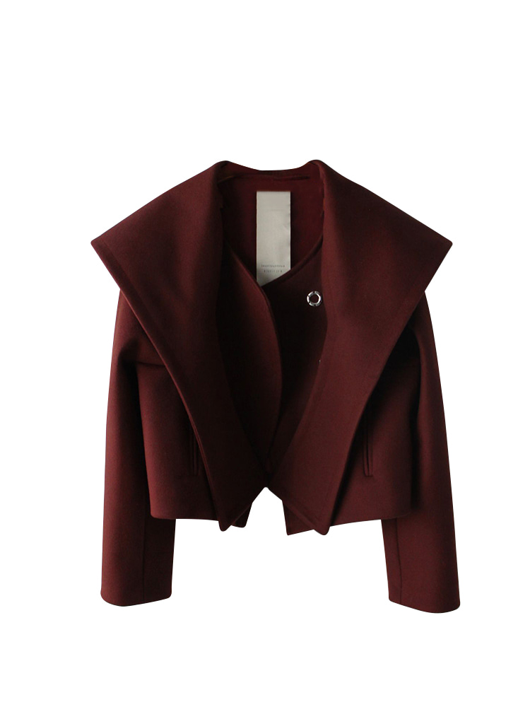 SYRAH WOOL CASHMERE SHAWL COLLAR CROP JACKET  샨샨 루안 쉬라 울 캐시미어 숄 칼라 크롭 자켓 - 아데쿠베