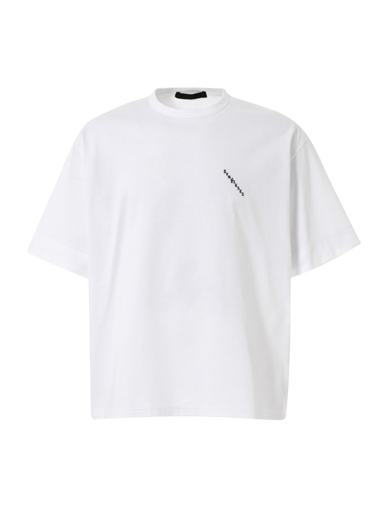 WHITE OVERSIZED S/S T-SHIRT  티에이치 화이트 오버사이즈 S/S 티셔츠 - 아데쿠베