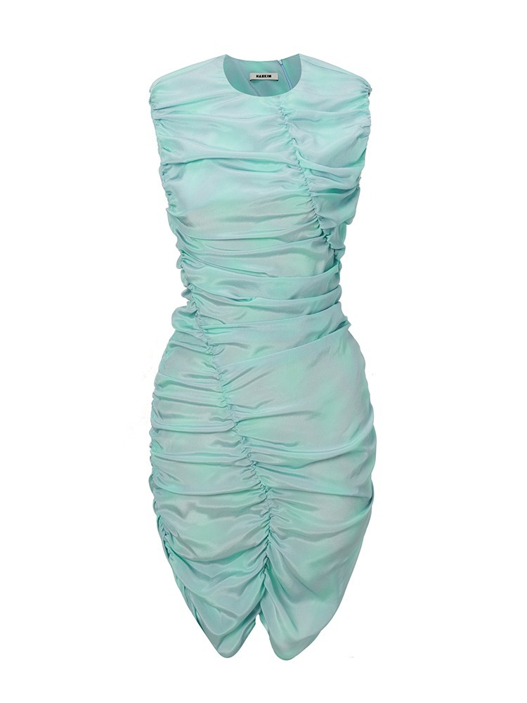 MINT VIBRATION CHECK SLEEVELESS DRESS  한킴 민트 바이브레이션 체크 슬리브리스 드레스 - 아데쿠베