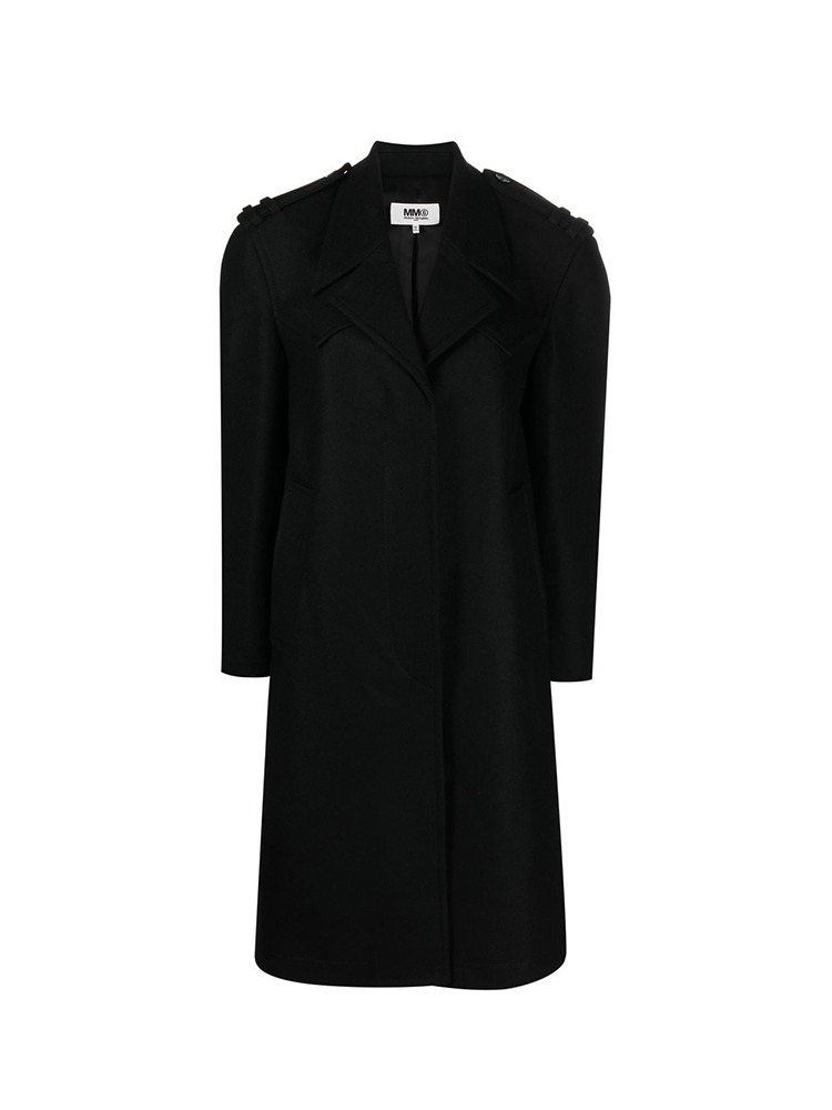 BLACK LONG COAT  MM6 블랙 롱 코트 - 아데쿠베