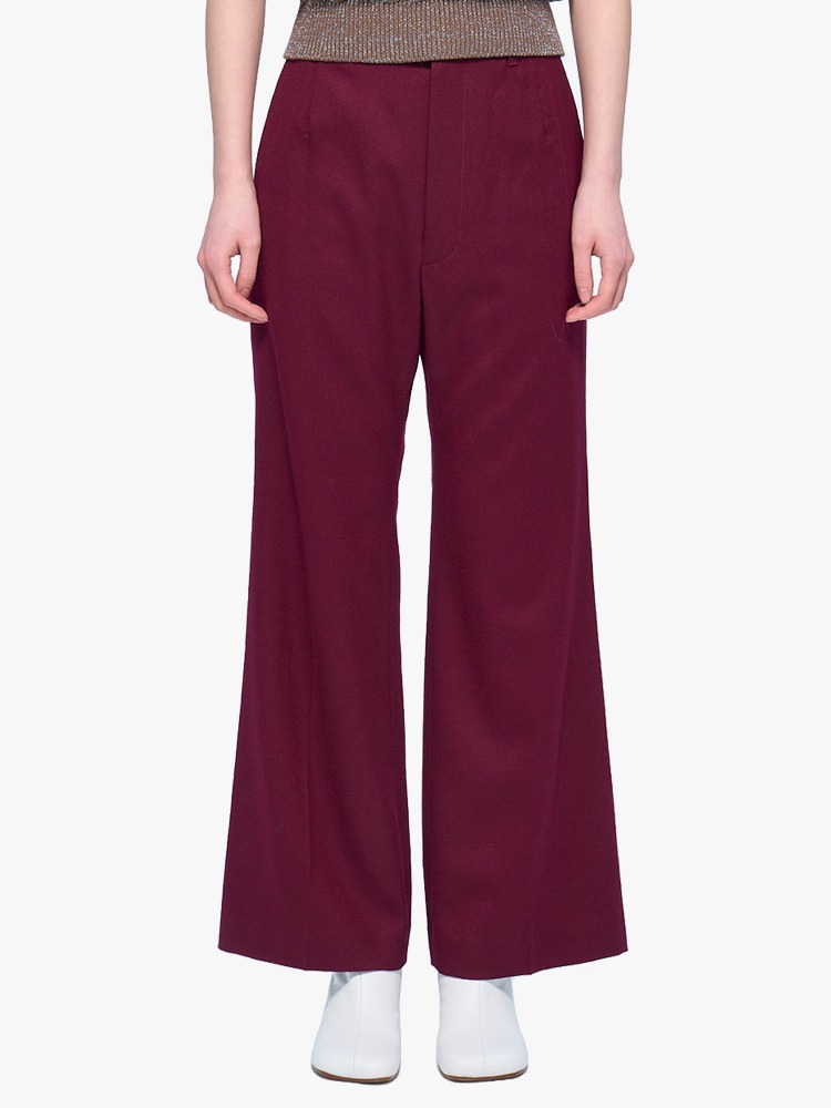 PURPLE FLARE CROPPED PANTS  아키라 나카 퍼플 플레어 크롭드 팬츠 - 아데쿠베