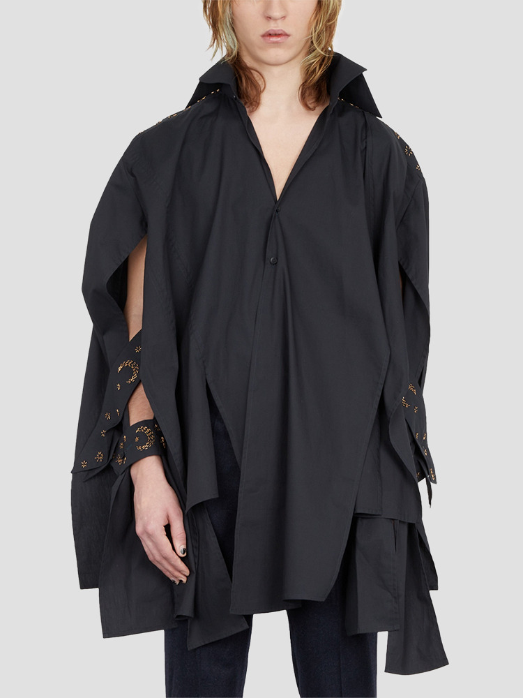 BLACK MOONLIGHT PANELED SHIRT  크리스토프 럼프 블랙 문라이트 패널 셔츠 - 아데쿠베