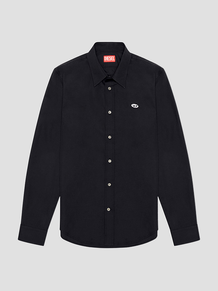 BLACK BENNY OVAL D PATCH SHIRT  디젤(DIESEL) 블랙 패치 셔츠 - 아데쿠베