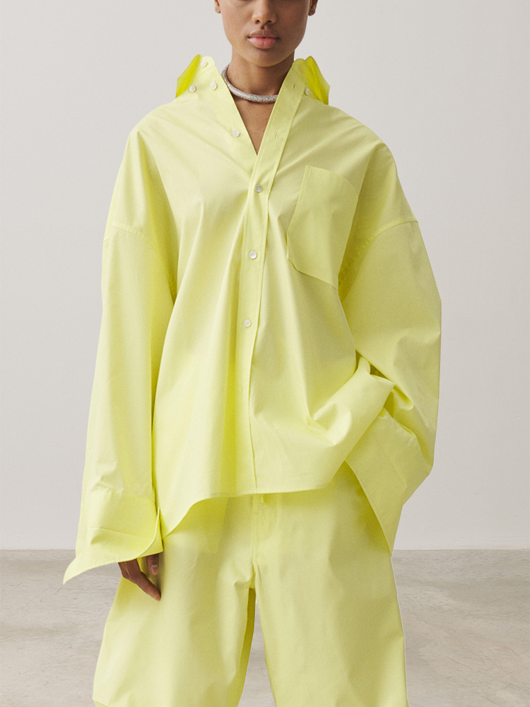 ACID YELLOW NATHALIE OVERSIZED SHIRT  다크파크 애시드 옐로우 나탈리 오버사이즈 셔츠 - 아데쿠베