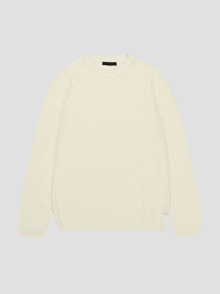 CREAM CASHMERE MESH PULLOVER  3MAN 크림 캐시미어 메쉬 풀오버 - 아데쿠베