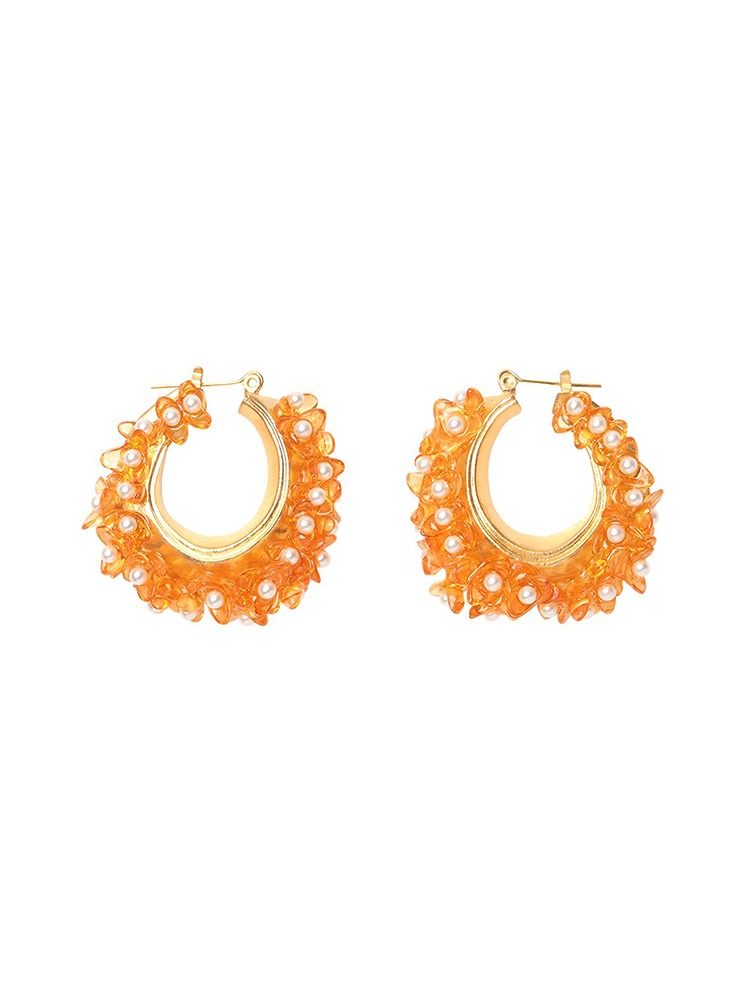 ORANGE OSMANTHUS MOTIF EARRINGS  마메 쿠로구치 오렌지 오스만투스 모티프 귀걸이 - 아데쿠베