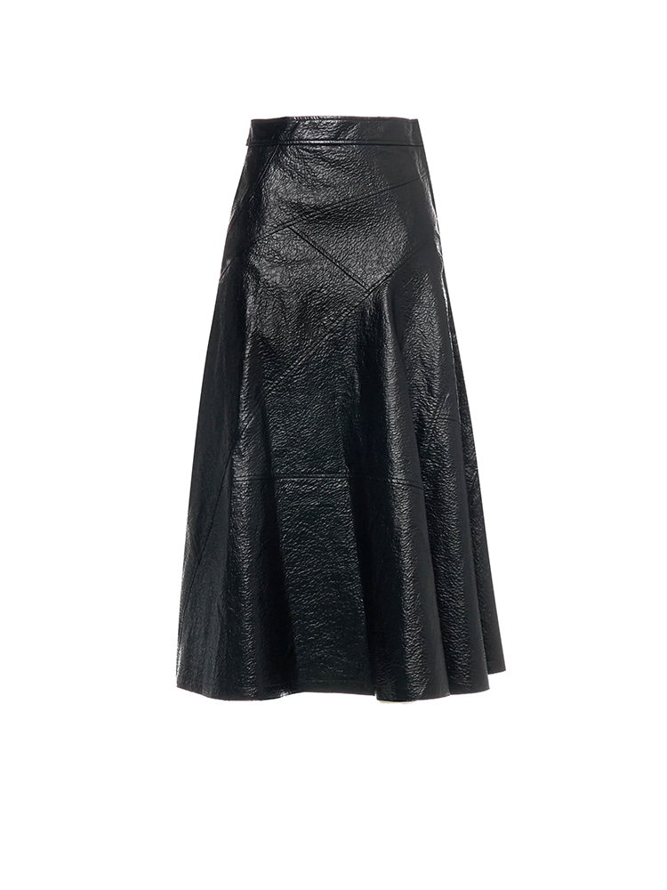 BLACK KARLA FLARE SKIRT  아키라 나카 블랙 칼라 플레어 스커트 - 아데쿠베