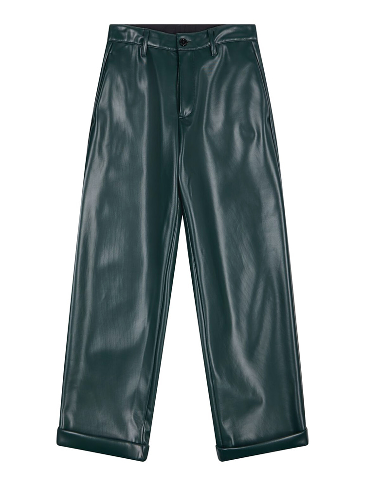 PETROL GREEN STRAIGHT PANTS  MM6 페트롤 그린 스트레이트 팬츠 - 아데쿠베