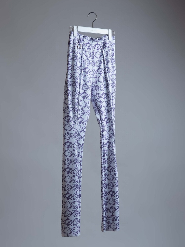 PURPLE OUR BASIC RIB GRAPHIC PANTS  요헤이 오노 퍼플 아워 베이직 립 그래픽 팬츠 - 아데쿠베