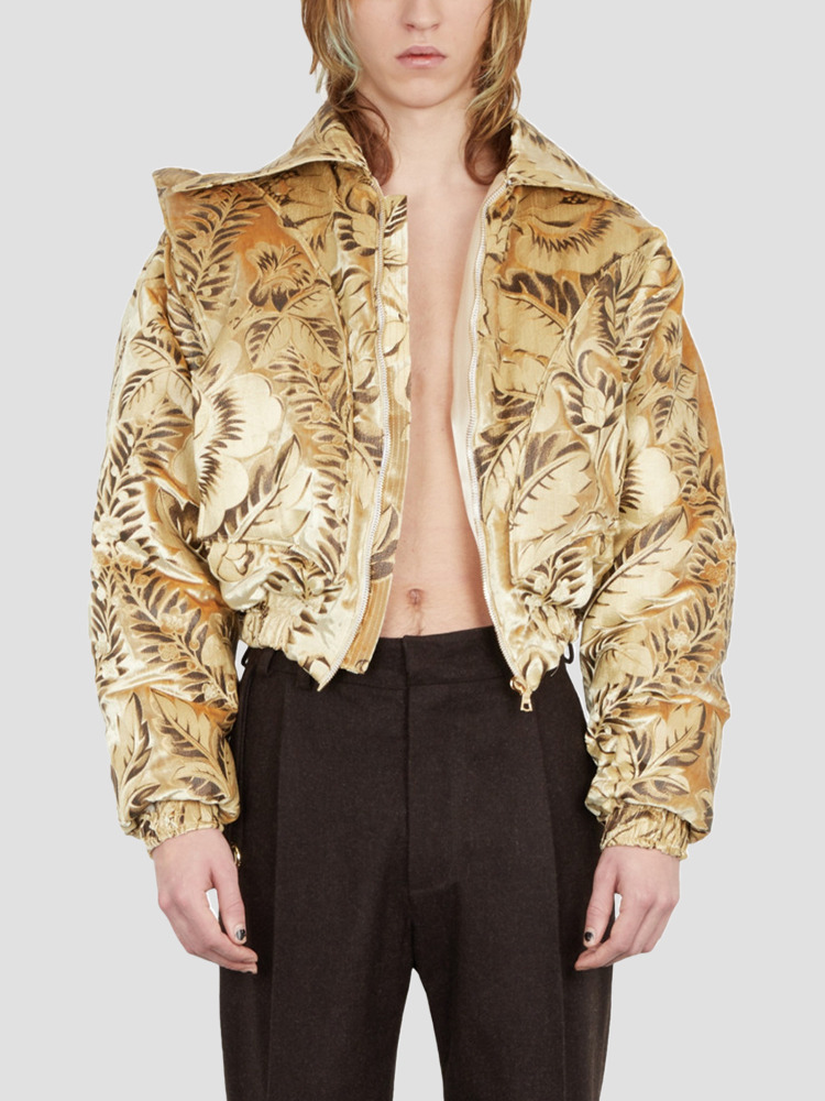 GOLD VELVET BOMBER JACKET  크리스토프 럼프 골드 벨벳 봄버 자켓 - 아데쿠베