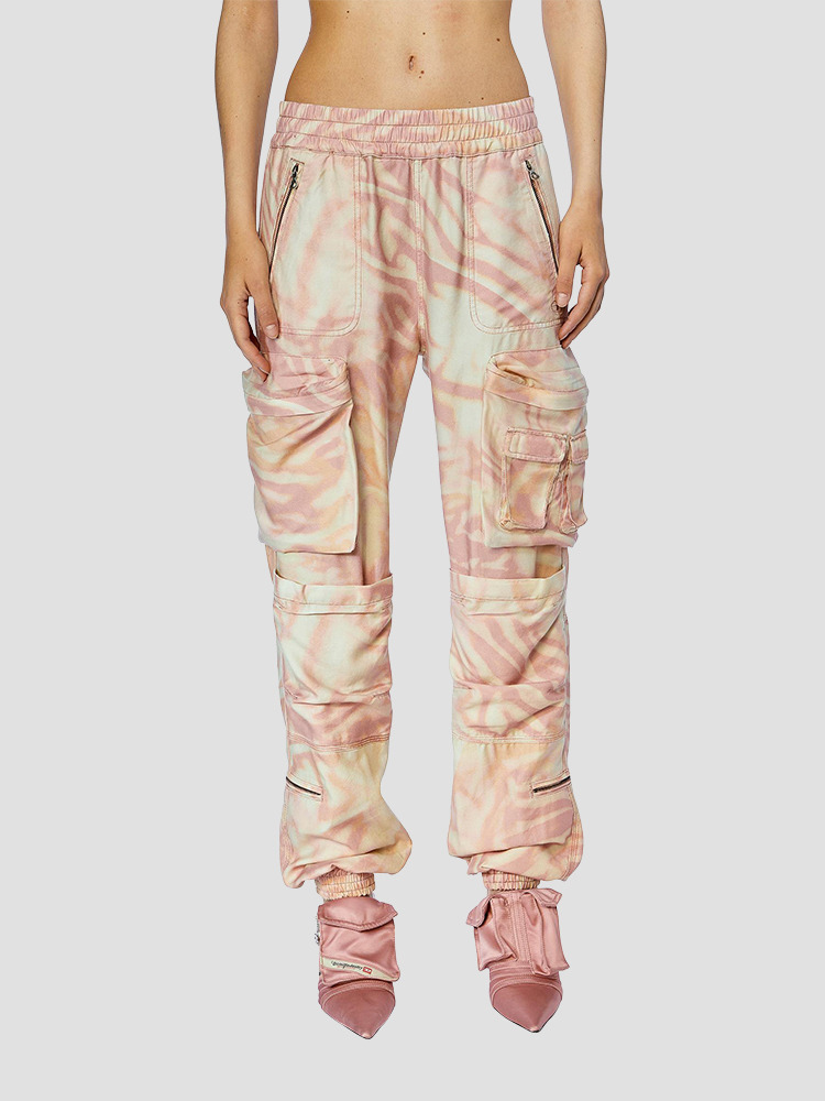 PINK MIROW CARGO ZEBRA CAMO PANTS  디젤(DIESEL) 핑크 카고 지브라 카모 팬츠 - 아데쿠베