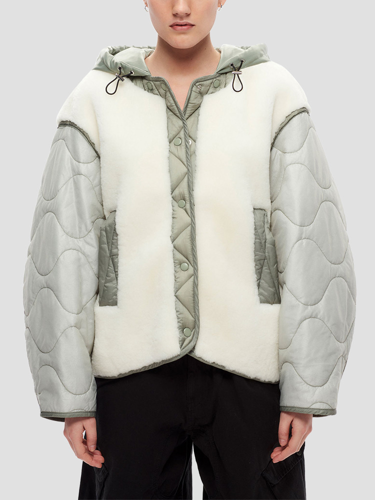 SAGE WHITE MERINO ALVA SHEARLING JACKET  쇼디치 스키 클럽 세이지 화이트 메리노 알바 시어링 자켓 - 아데쿠베