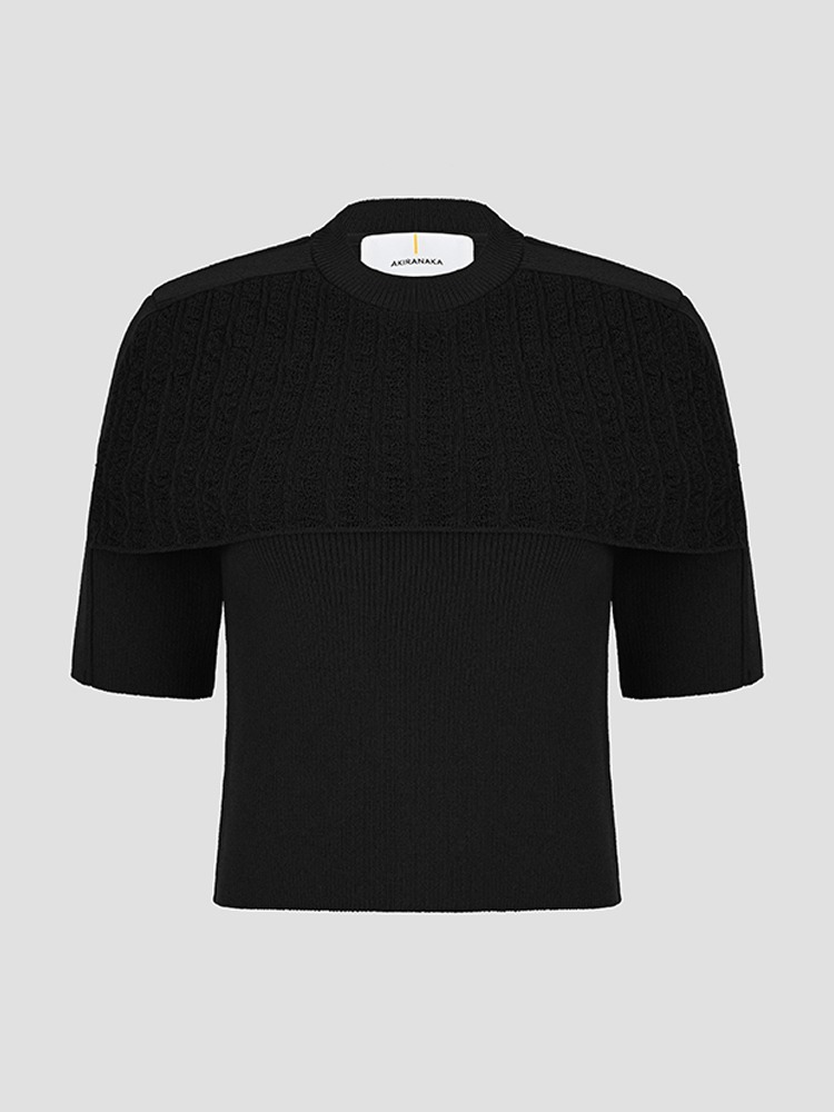 BLACK EDYTHE KNIT PANEL PULLOVER  아키라나카 블랙 에디스 니트 패널 풀오버 - 아데쿠베