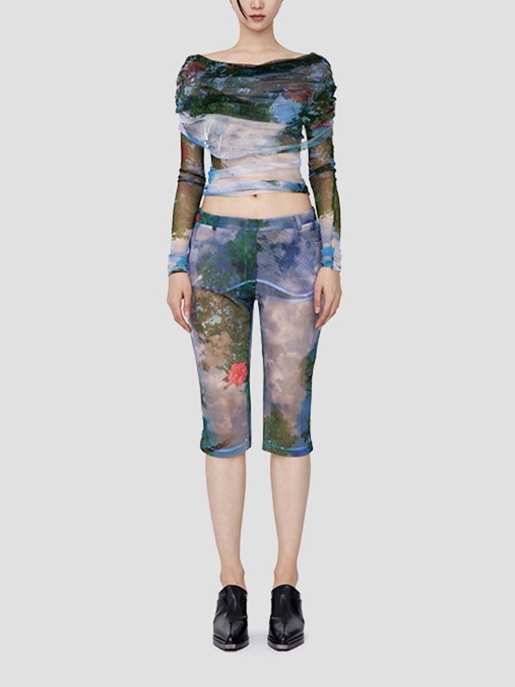 LUCID GARDEN PRINT LUCID VIVA CROP PANTS  크리스토퍼 에스버 루시드 가든 프린트 루시드 비바 크롭 팬츠 - 아데쿠베