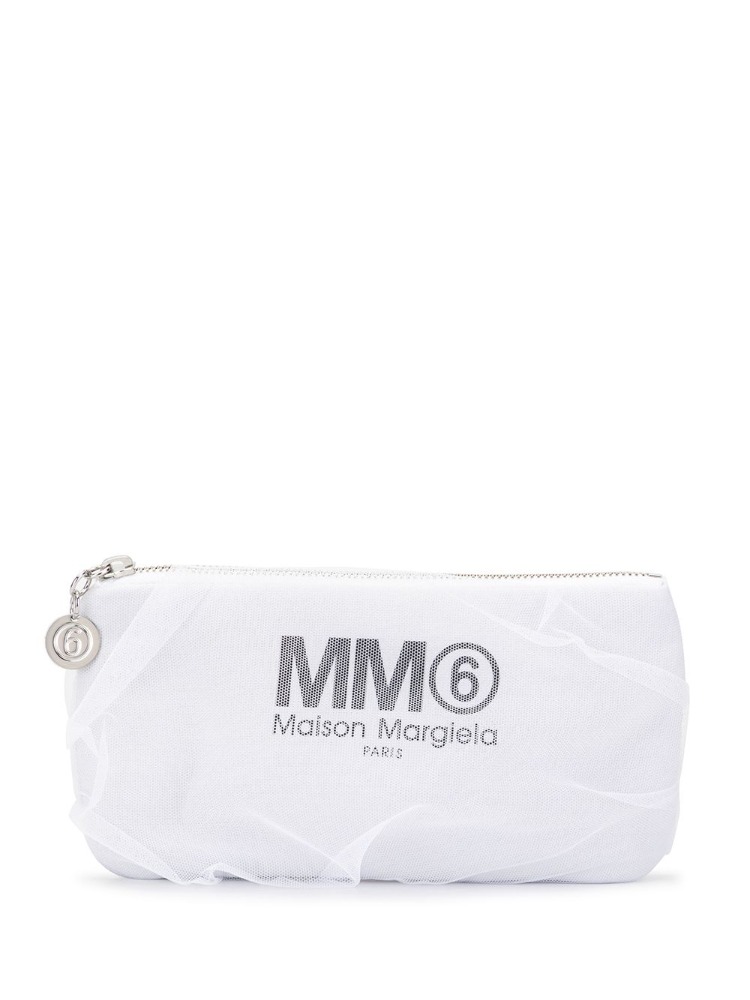 WHITE NET LAYERING SMALL CLUTCH  MM6 화이트 망사 레이어링 스몰 클러치 - 아데쿠베