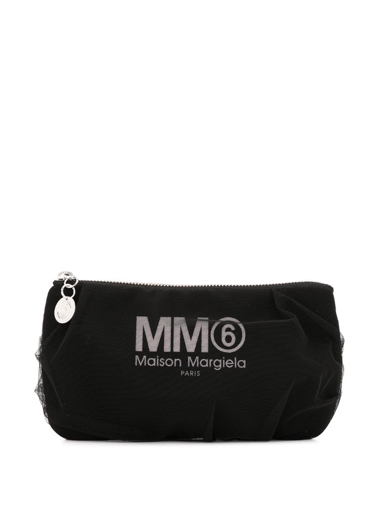 BLACK NET LAYERING SMALL CLUTCH  MM6 블랙 망사 레이어링 스몰 클러치 - 아데쿠베