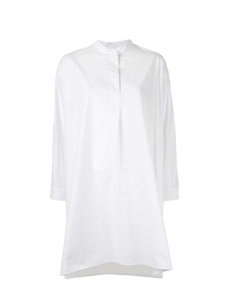 WHITE HIGH DENSITY COTTON LONG BLOUSE  샨샨 루안 화이트 하이 덴시티 코튼 롱 블라우스 - 아데쿠베