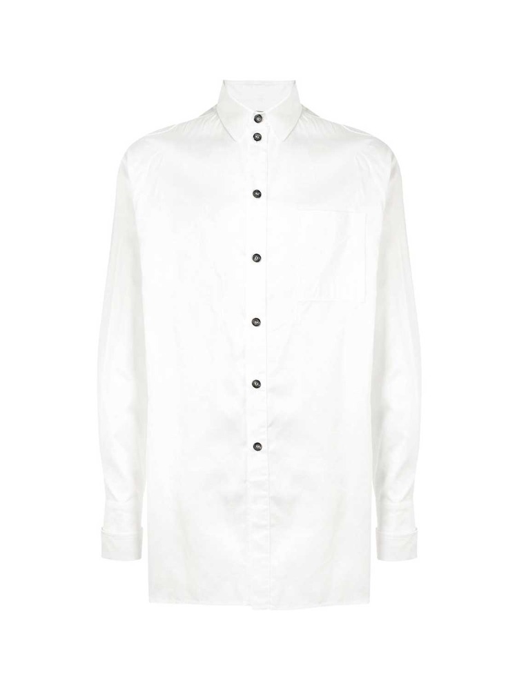 WHITE LONG SLEEVE SHIRT  보라미 비귀에 화이트 롱 슬리브 셔츠 - 아데쿠베