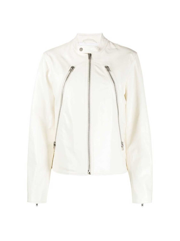 OFF WHITE LEATHER SPORTS JACKET  MM6 오프 화이트 레더 스포츠 자켓 - 아데쿠베