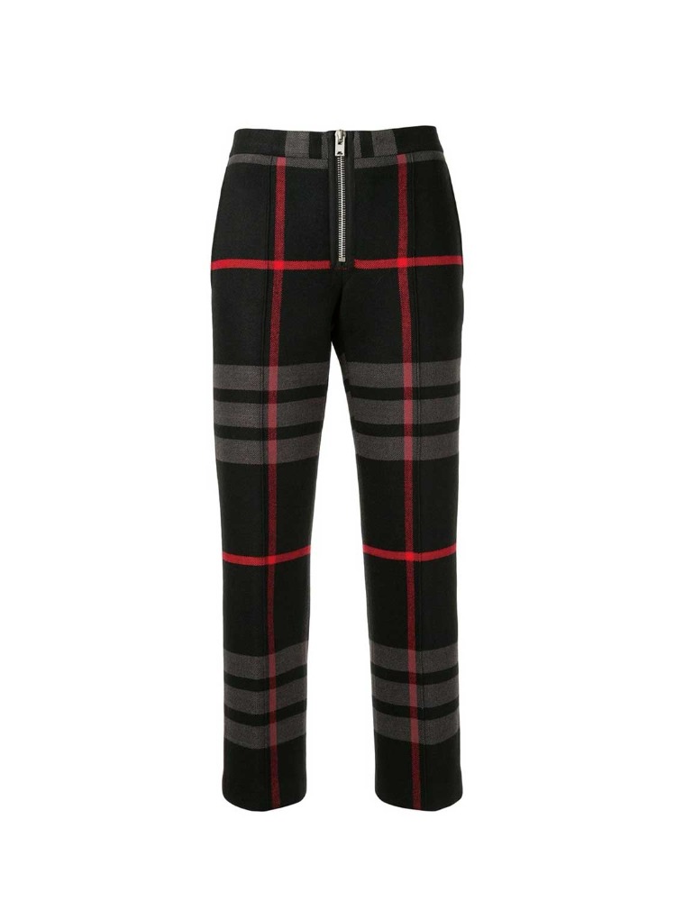 BLACK CHECK CROPPED PLAID PRINT TROUSERS  양 리 블랙 체크 크롭 플레이드 프린트 트라우저 - 아데쿠베