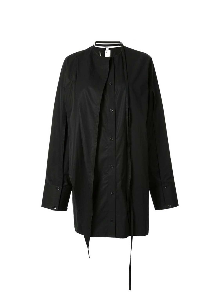 BLACK ASYMMETRICAL SHIRT  보야로브스카야 블랙 비대칭 셔츠 - 아데쿠베