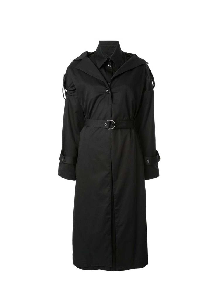 BLACK OFF-ABLE TRENCH COAT  보야로브스카야 블랙 오프-에이블 트렌치 코트 - 아데쿠베