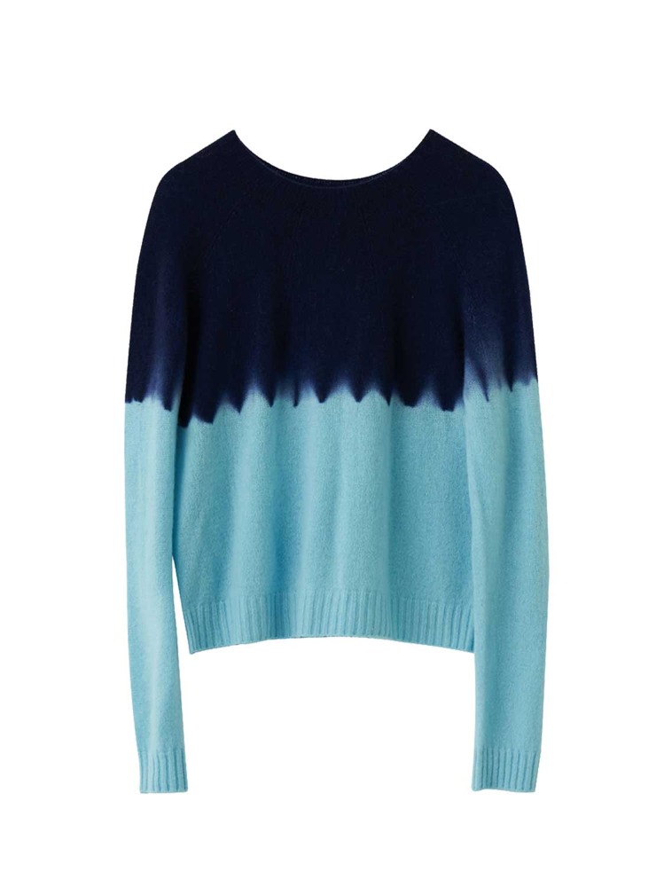 BLACK BLUE CASHMERE SEAMLESS SHORT PULLOVER  수주산 블랙 블루 캐시미어 심리스 숏 풀오버 - 아데쿠베