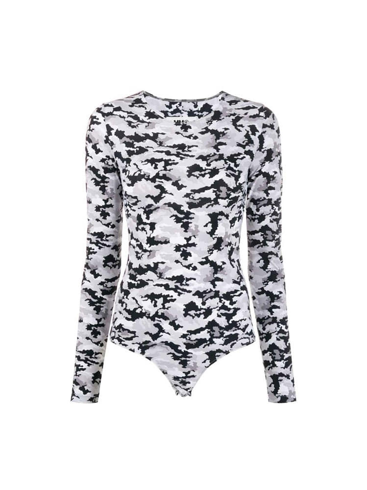 BLACK WHITE CAMO BODYSUIT  MM6 블랙 화이트 카모 바디수트 - 아데쿠베