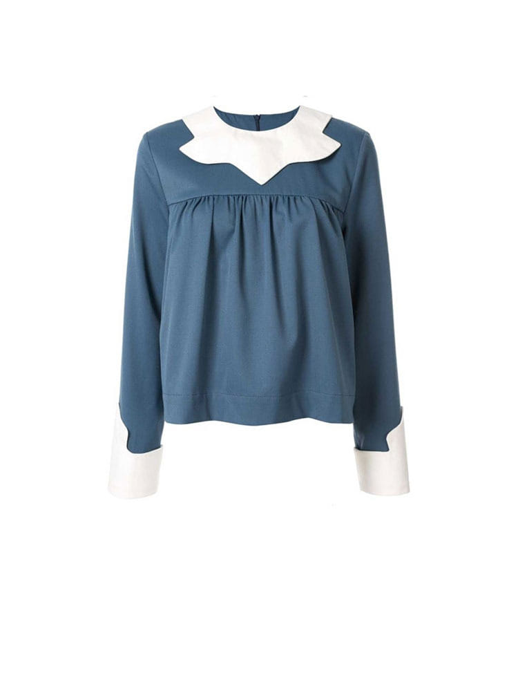 NAVY NOSTELGIA BLOUSE  MM6 네이비 노스텔지어 블라우스 - 아데쿠베