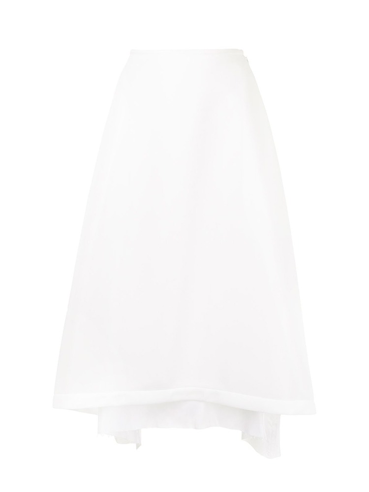 WHITE JERSEY KNIT FLAR SKIRT  설밤 화이트 저지 니트 플레어 스커트 - 아데쿠베