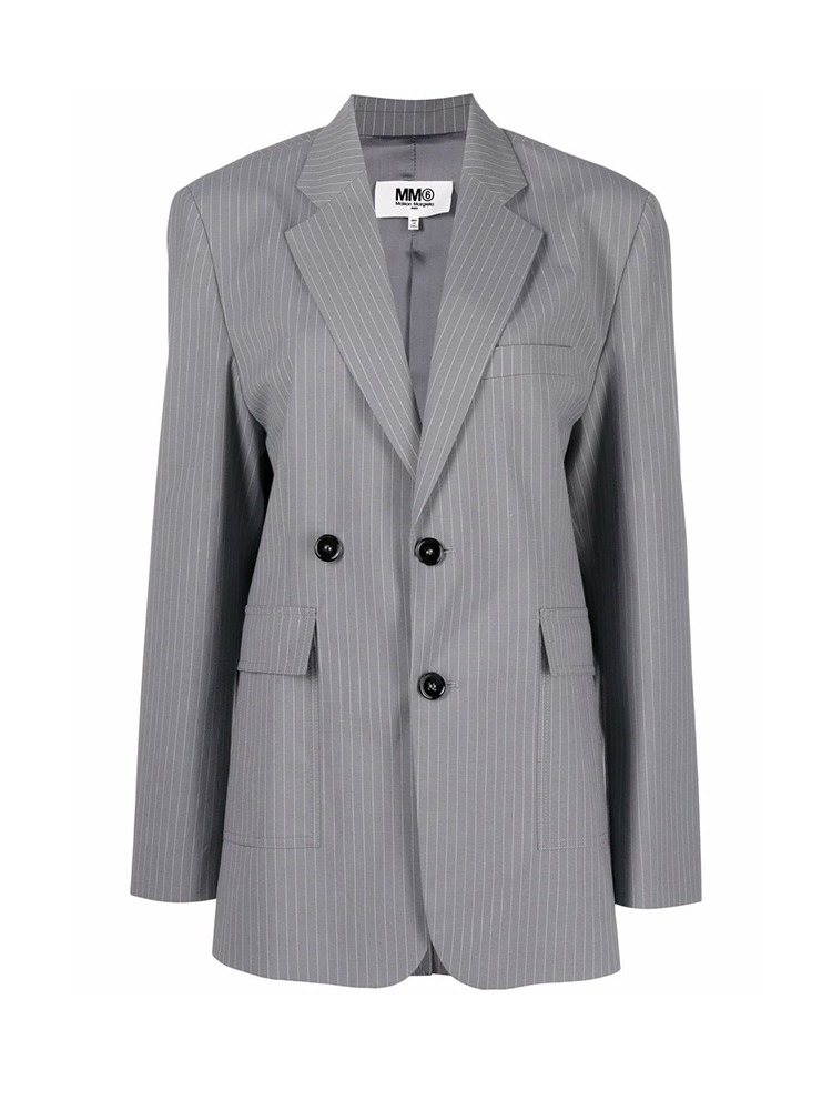 GREY PINSTRIPED BLAZER  MM6 그레이 핀스트라이프 블레이저 - 아데쿠베