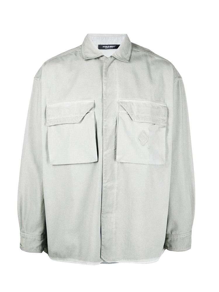 LIGHT GREY DYE TECH SHORT SLEEVE OVERSHIRT  ACW(어콜드월) 라이트 그레이 다이 테크 숏 슬리브 셔츠 - 아데쿠베