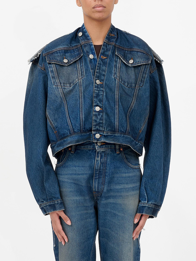 MEDIUM BLUE DENIM JACKET  MM6 미디엄 블루 데님 자켓 - 아데쿠베